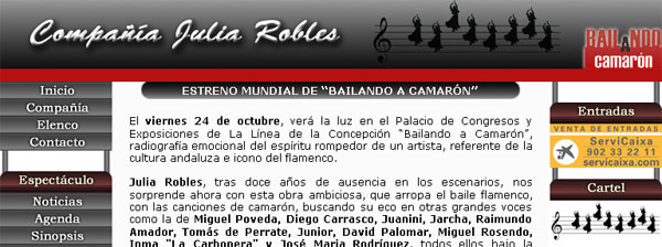 Julia Robles, Bailando a Camarón